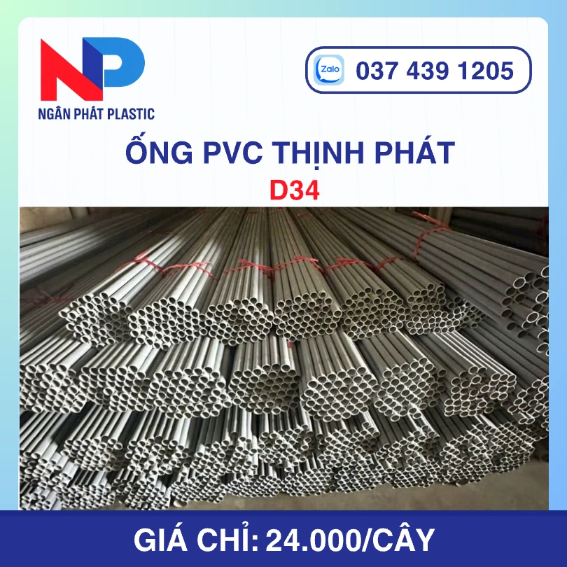 Ống Nhựa uPVC D34 Thịnh Phát